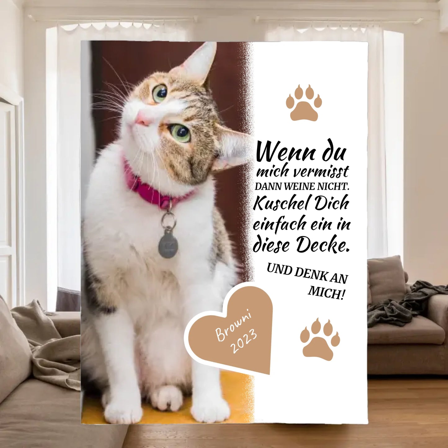 Katzen Gedenktafel - Individuelles Metallschild