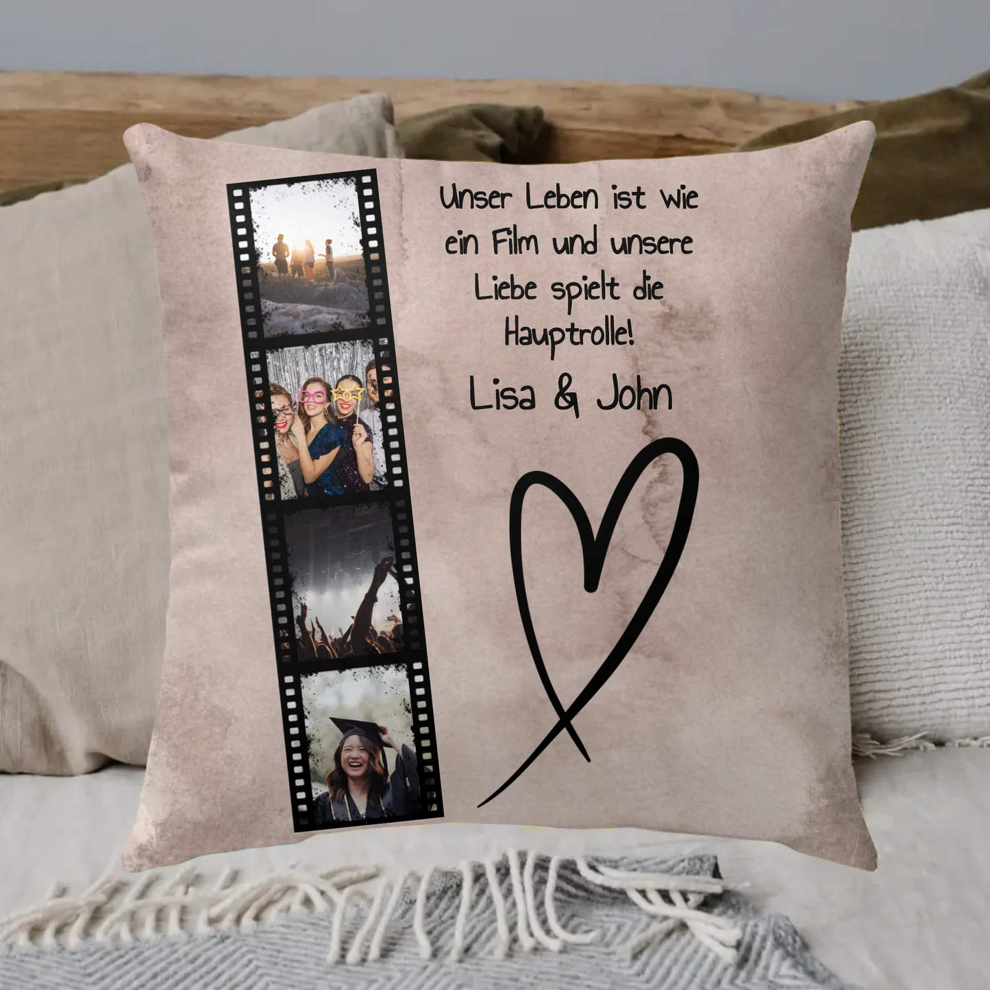 Foto Buchstaben Love, Papa, Mama, Oma, Opa - Individuelles Kissen