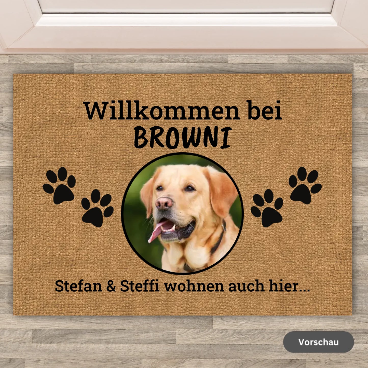 Willkommen bei - Eigene Foto Fußmatte