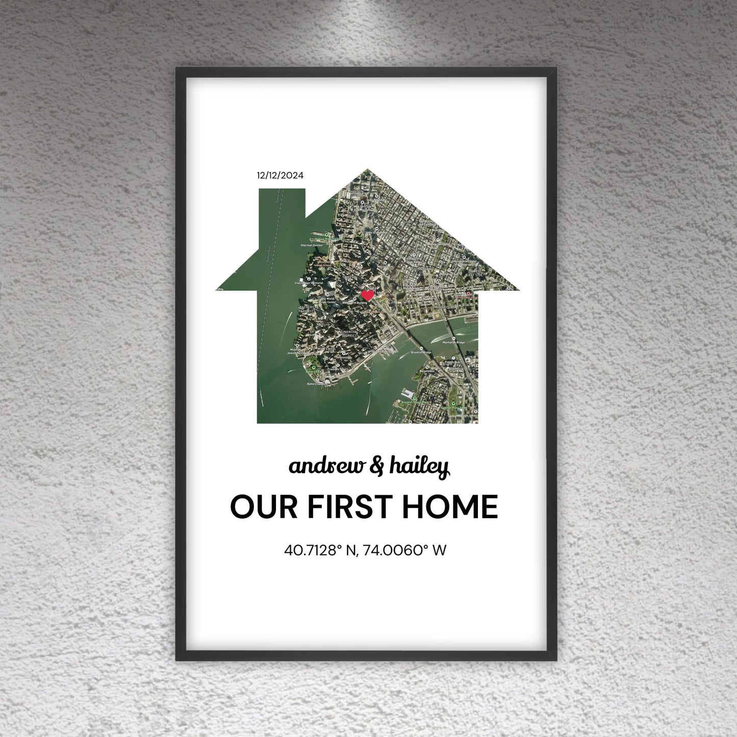 Unser erstes Zuhause - individuelles Stadtkarten-Poster