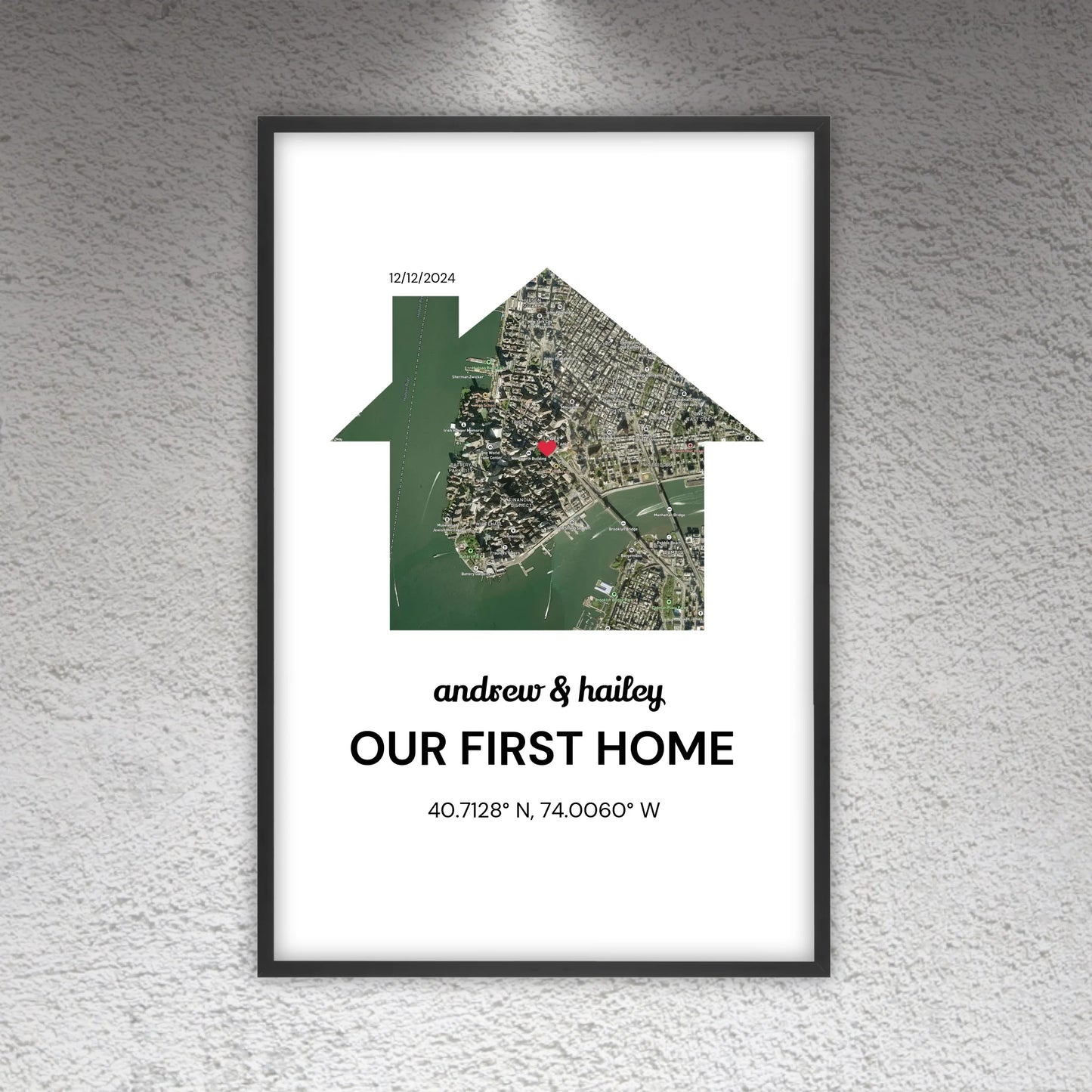 Unser erstes Zuhause - individuelles Stadtkarten-Poster