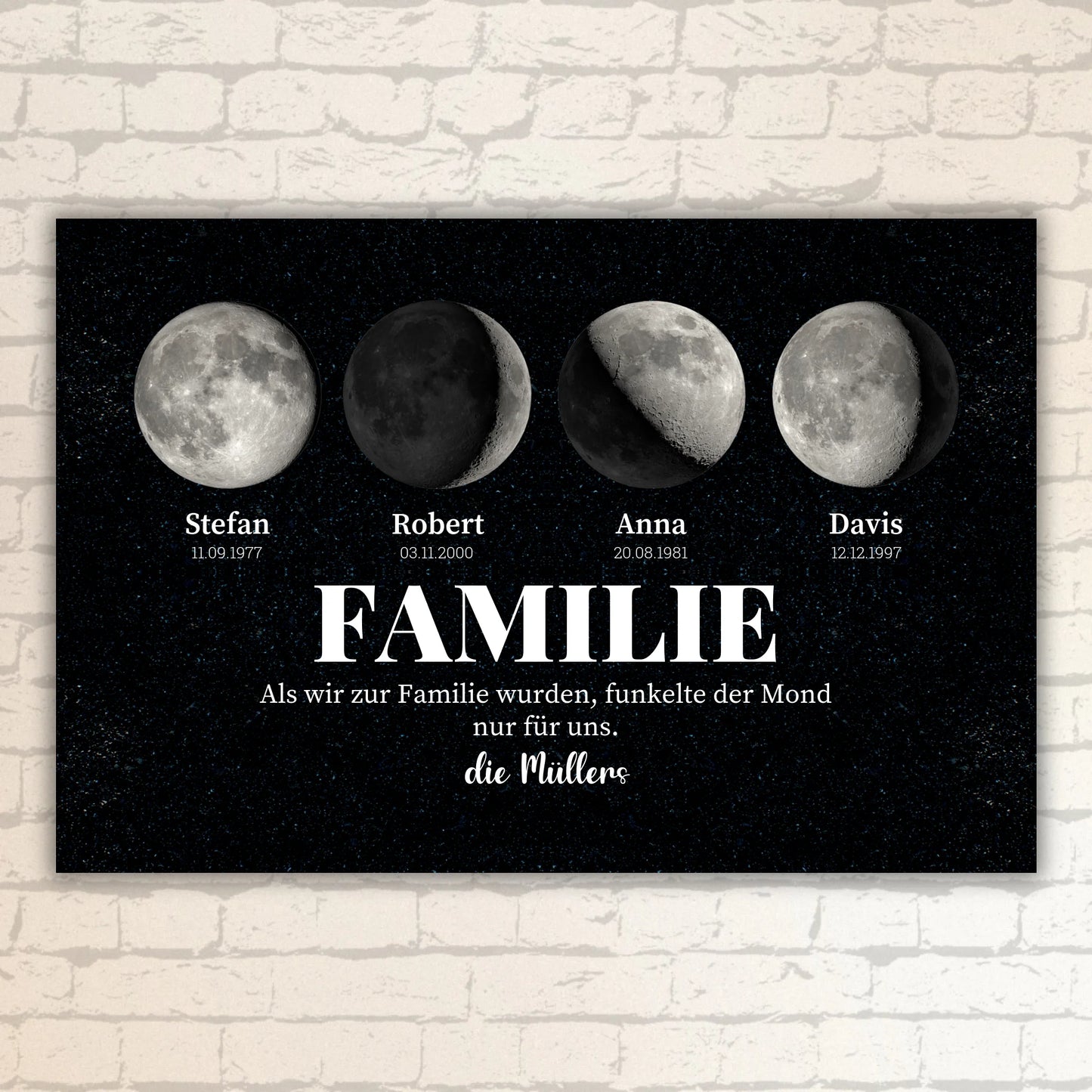 Mondphasen der Familie - individuelle Poster oder Leinwand