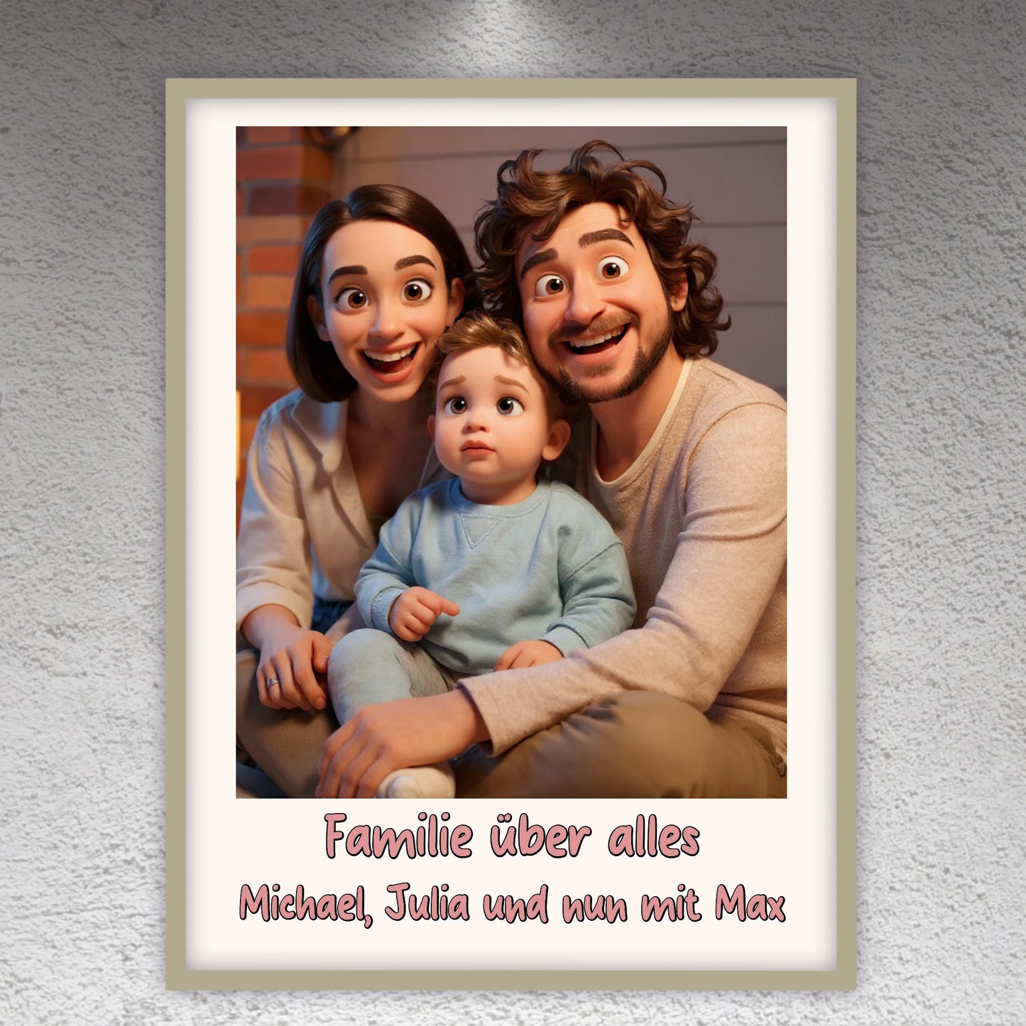 3D Cartoon Portrait – erstellt aus deinem Foto - individuelles Poster mit Galerierahmen
