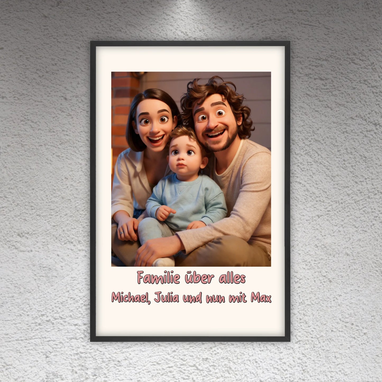 3D Cartoon Portrait – erstellt aus deinem Foto - individuelles Poster mit Galerierahmen