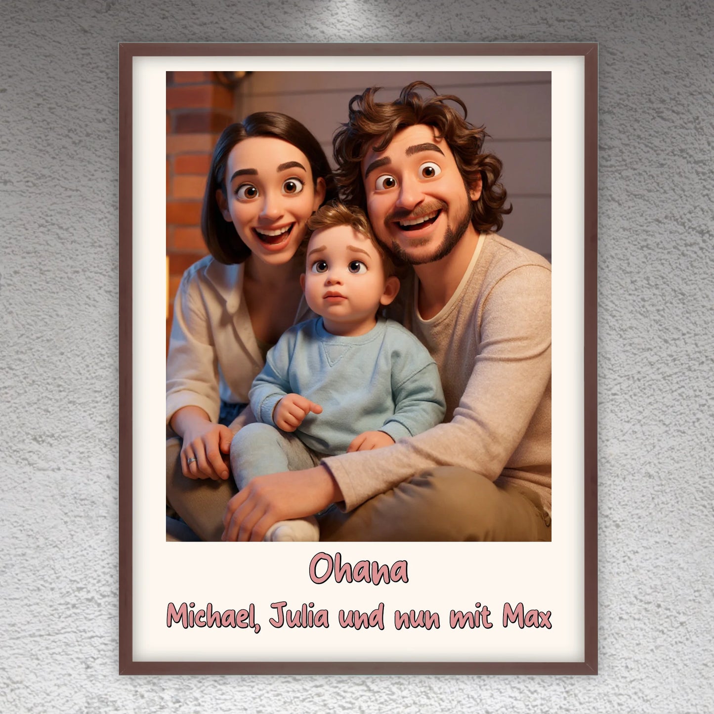 Familien Foto in Cartoon und Zeichentrick - individuelles Leinwand
