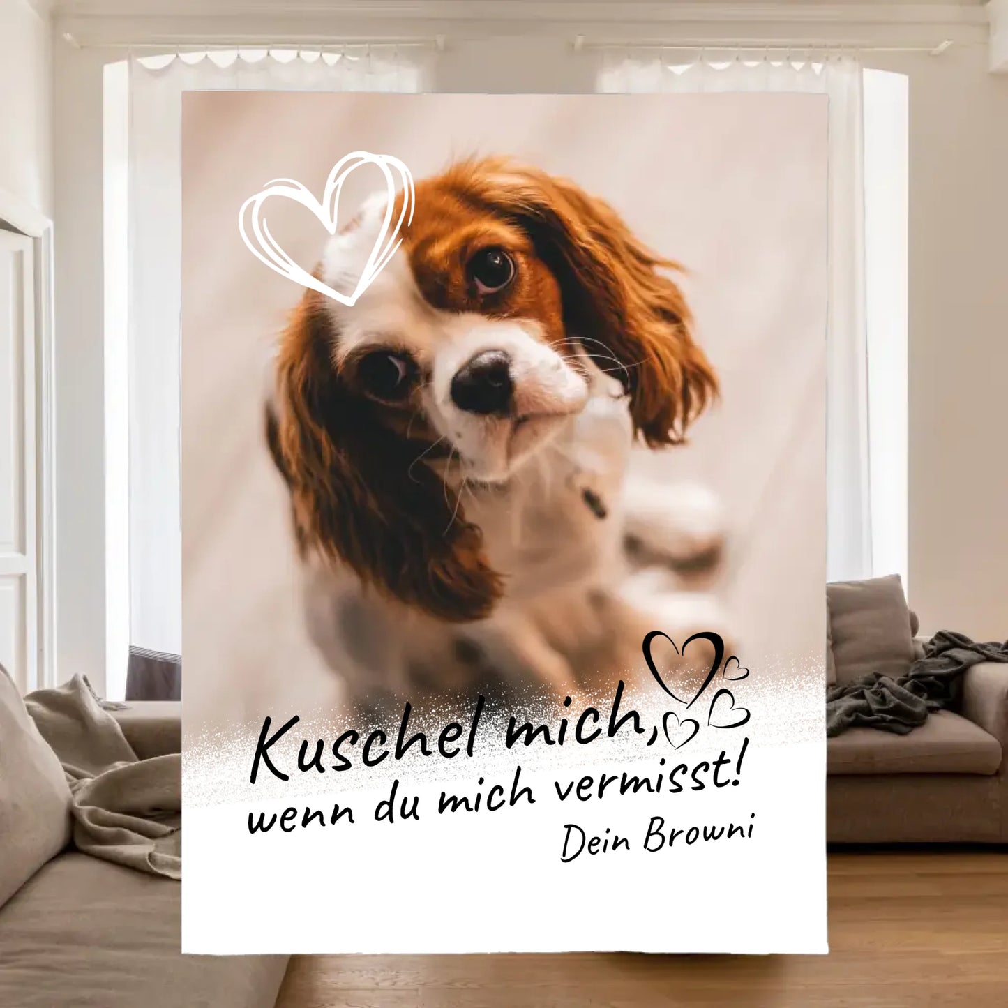 Drück mich, wenn du mich vermisst- individuelles Premium Fotokissen
