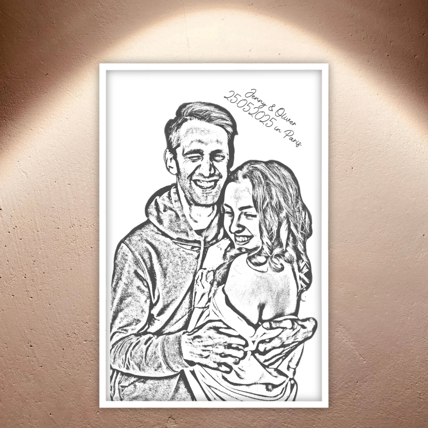 Dein Foto als Silhouette-Porträt - individuelles Poster mit Rahmen