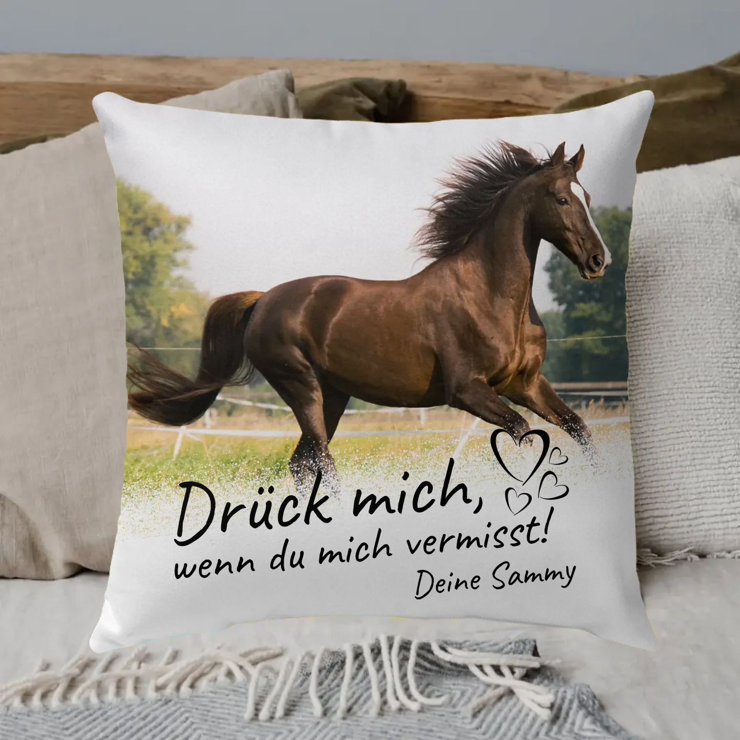 Wenn Du mich vermisst - individuelle Pferde-Fotodecke