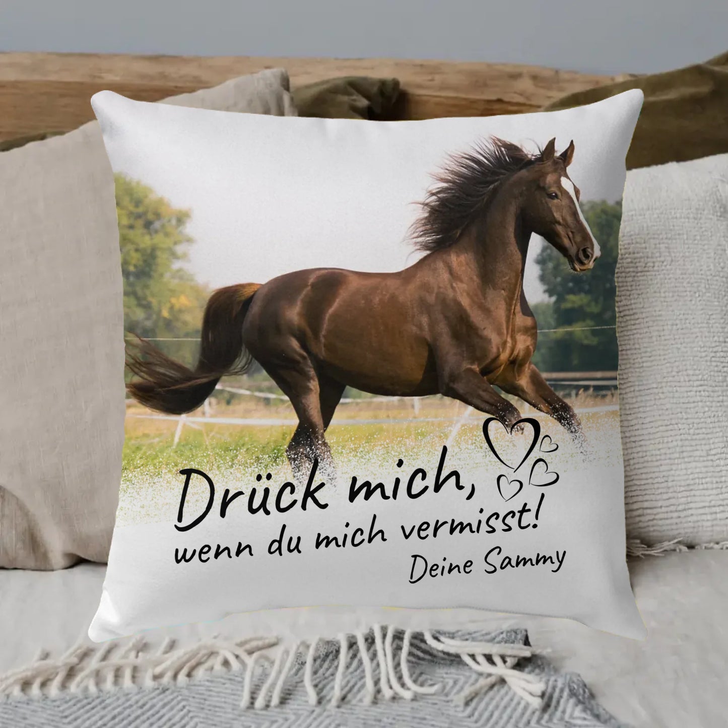 Wenn Du mich vermisst - individuelle Pferde-Fotodecke