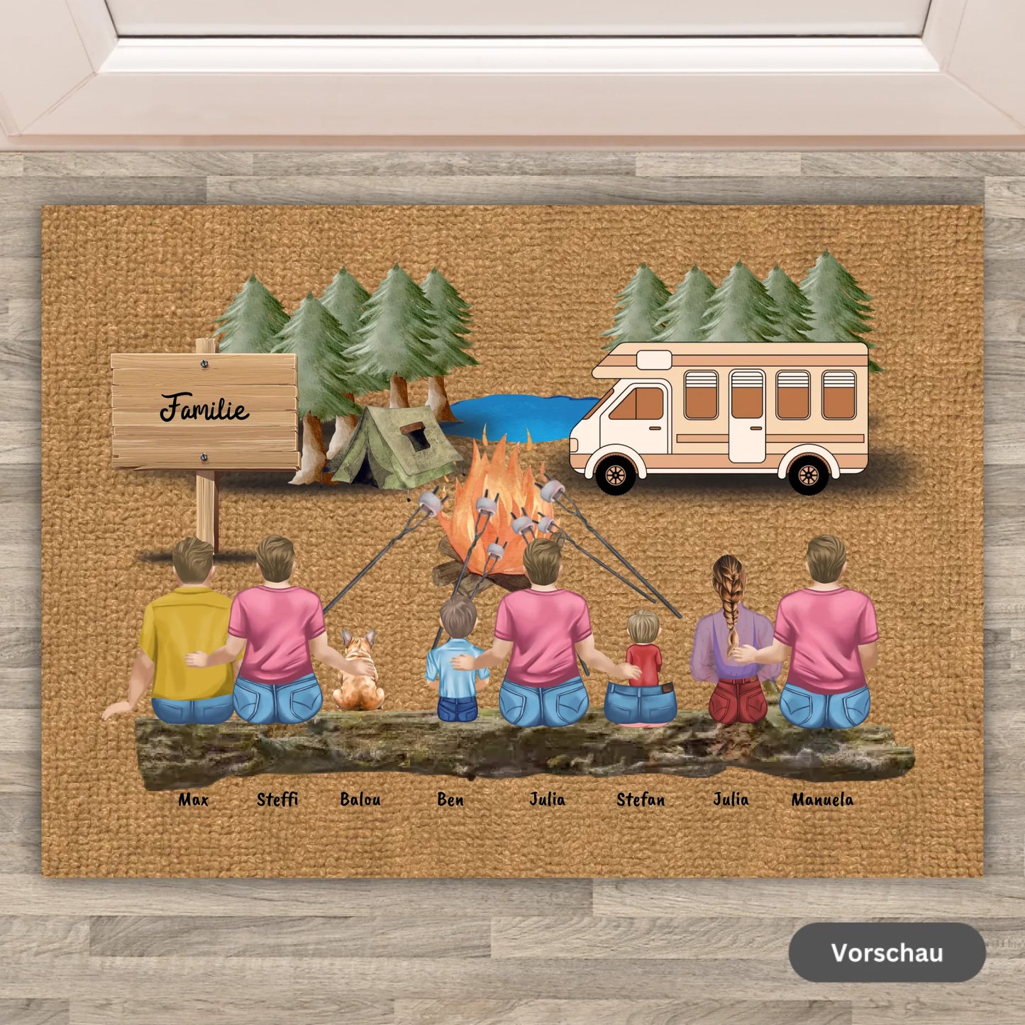 Tents, caravans, family camping - personalized doormats