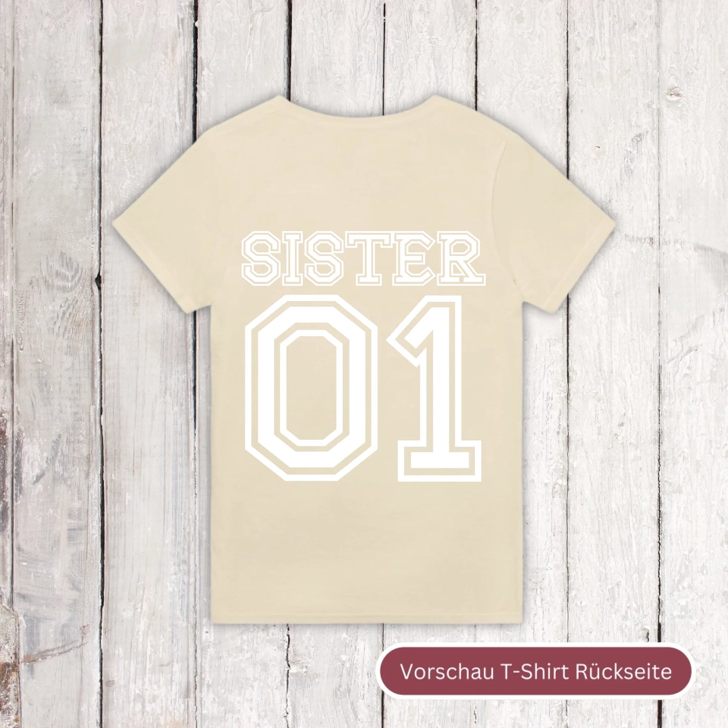 Team Sister mit Nummer - individueller Hoodie