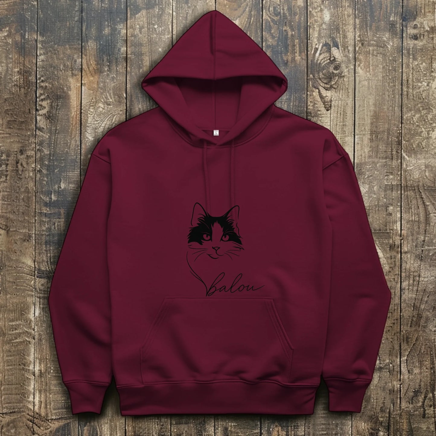 front_Burgundy_The Walking Dad - individueller Hoodie_mockup