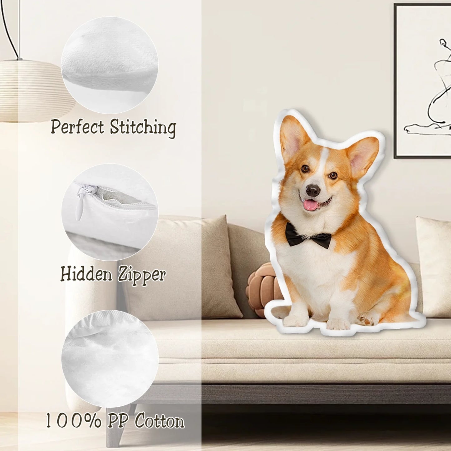Formkissen Katze mit Foto – Personalisiertes Katzenkissen quer | Personalize Palace