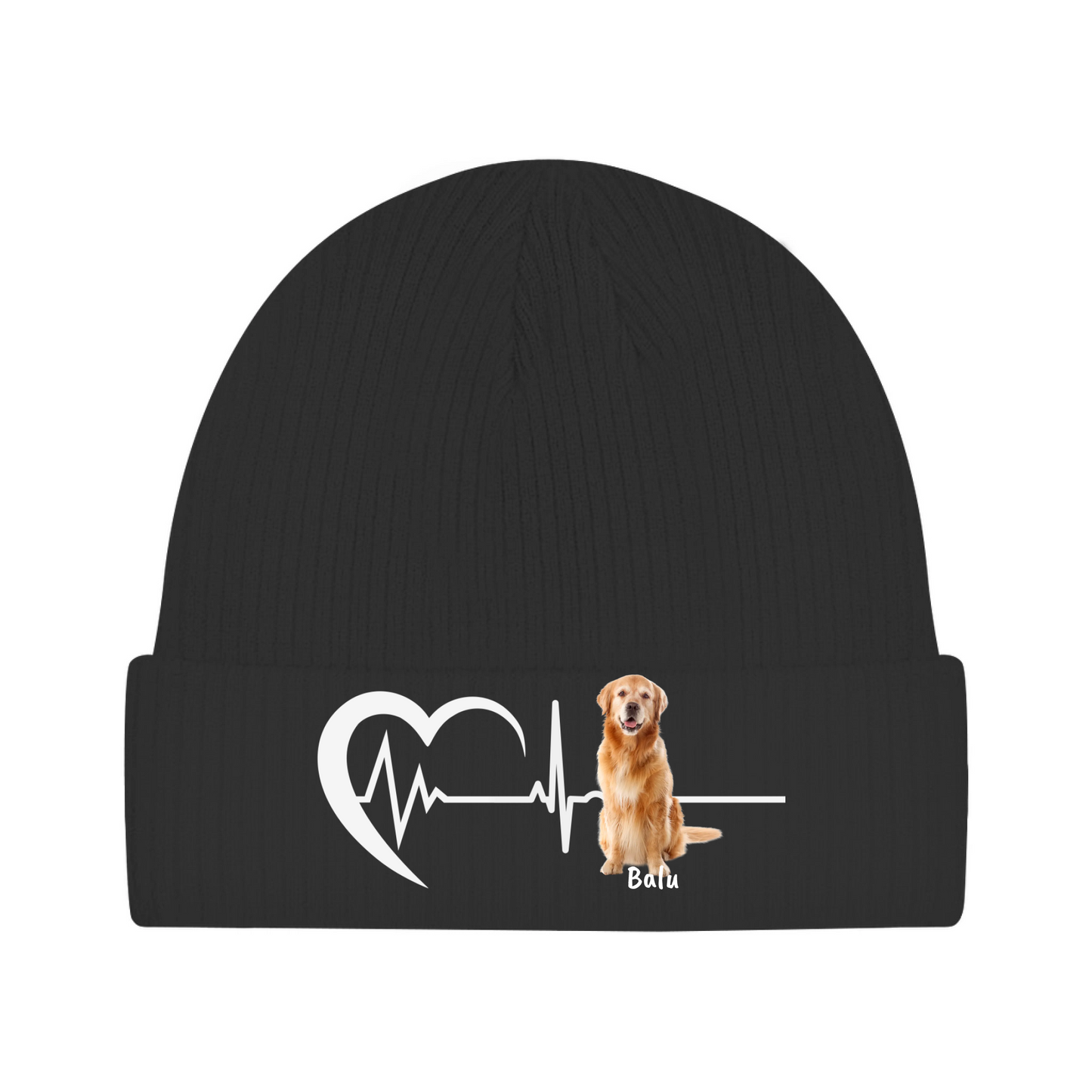 Herzschlag Beanie - individuelle Strickmütze