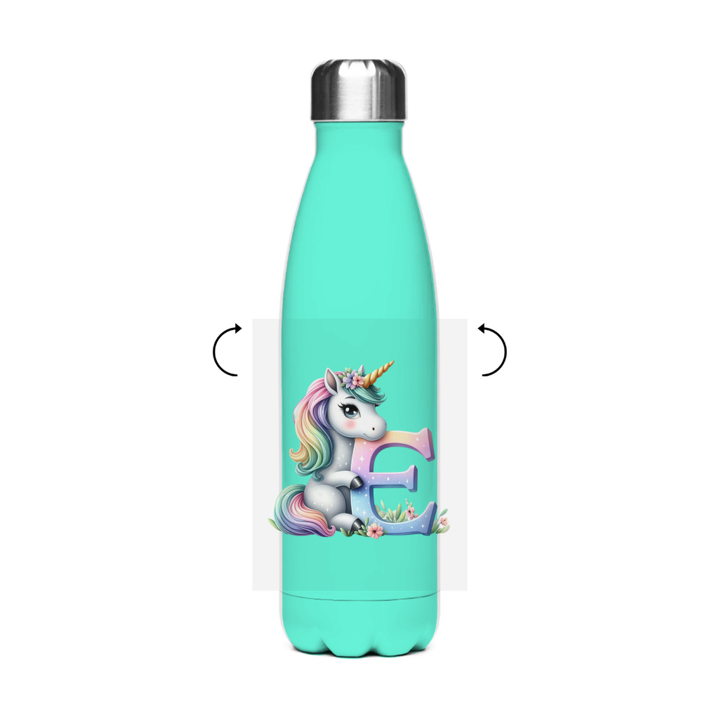 Schultrinkflasche "Einhorn" aus Edelstahl - individuelle Thermoflasche