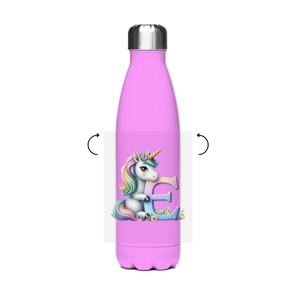 Schultrinkflasche "Einhorn" aus Edelstahl - individuelle Thermoflasche