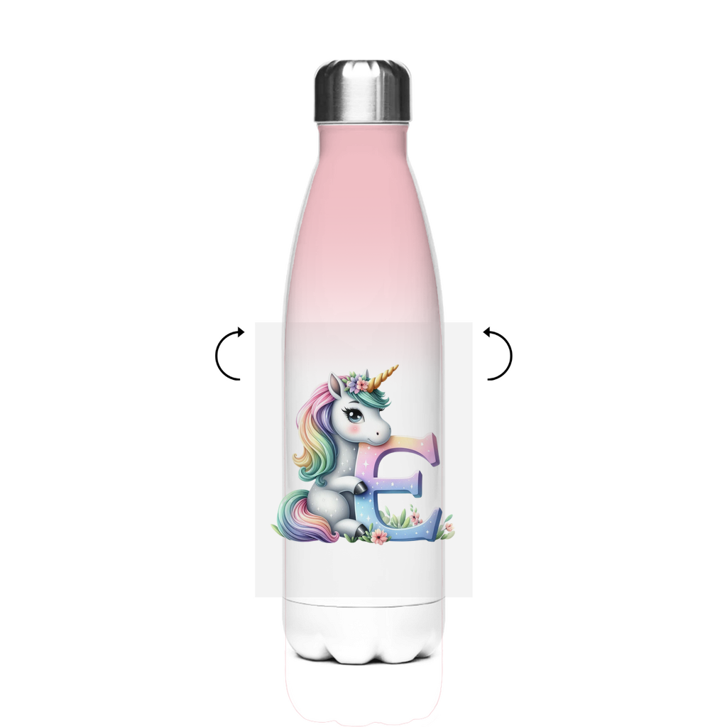 Schultrinkflasche "Einhorn" aus Edelstahl - individuelle Thermoflasche