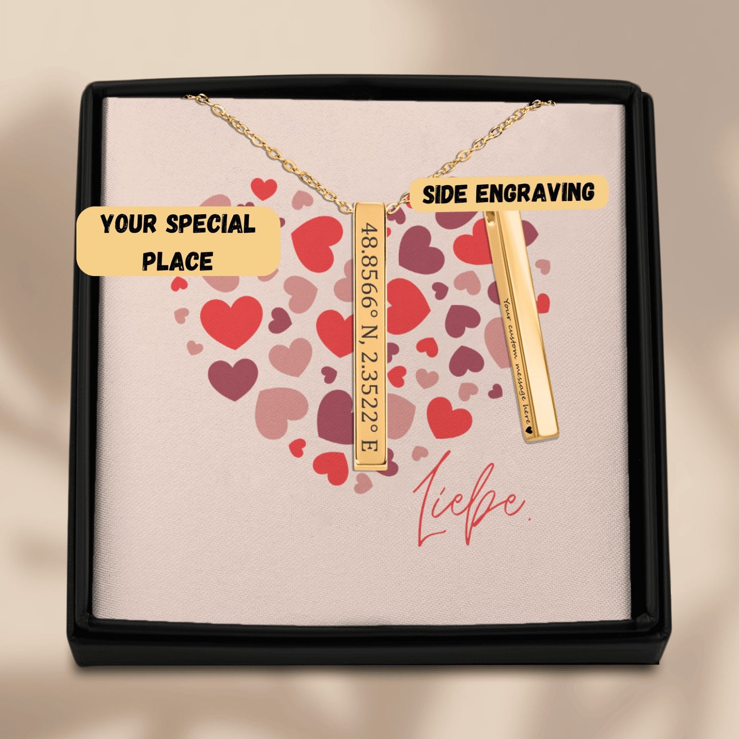 Personalisierte Koordinaten-Halskette – Verewige Besondere Orte & Momente | Silber, Gold & Roségold