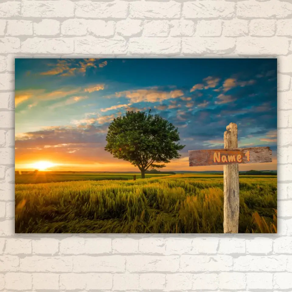 Familienwegweiser - verschiedene Hintergründe und bis zu 8 Namen