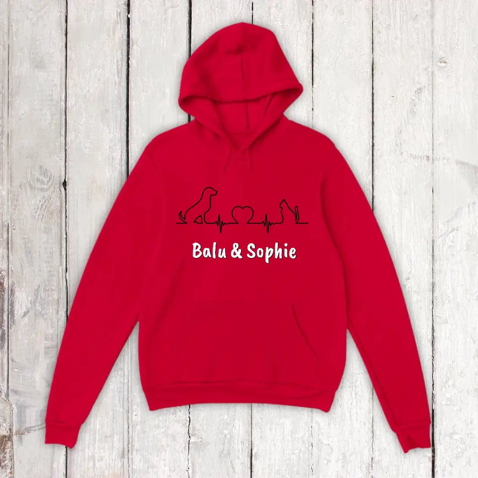 Herzschlag für Tiere - Individueller Unisex Hoodie