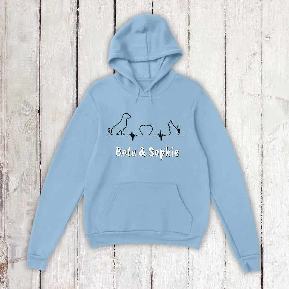 Herzschlag für Tiere - Individueller Unisex Hoodie