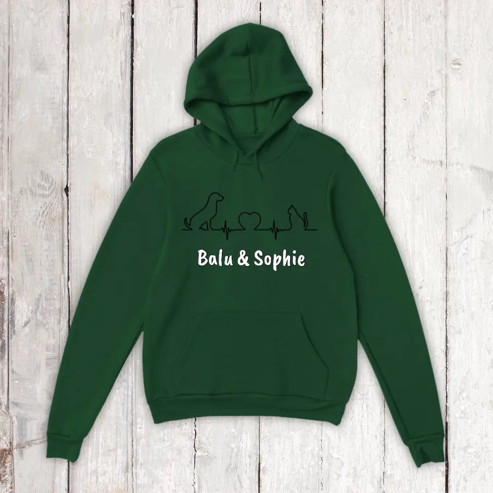 Herzschlag für Tiere - Individueller Unisex Hoodie