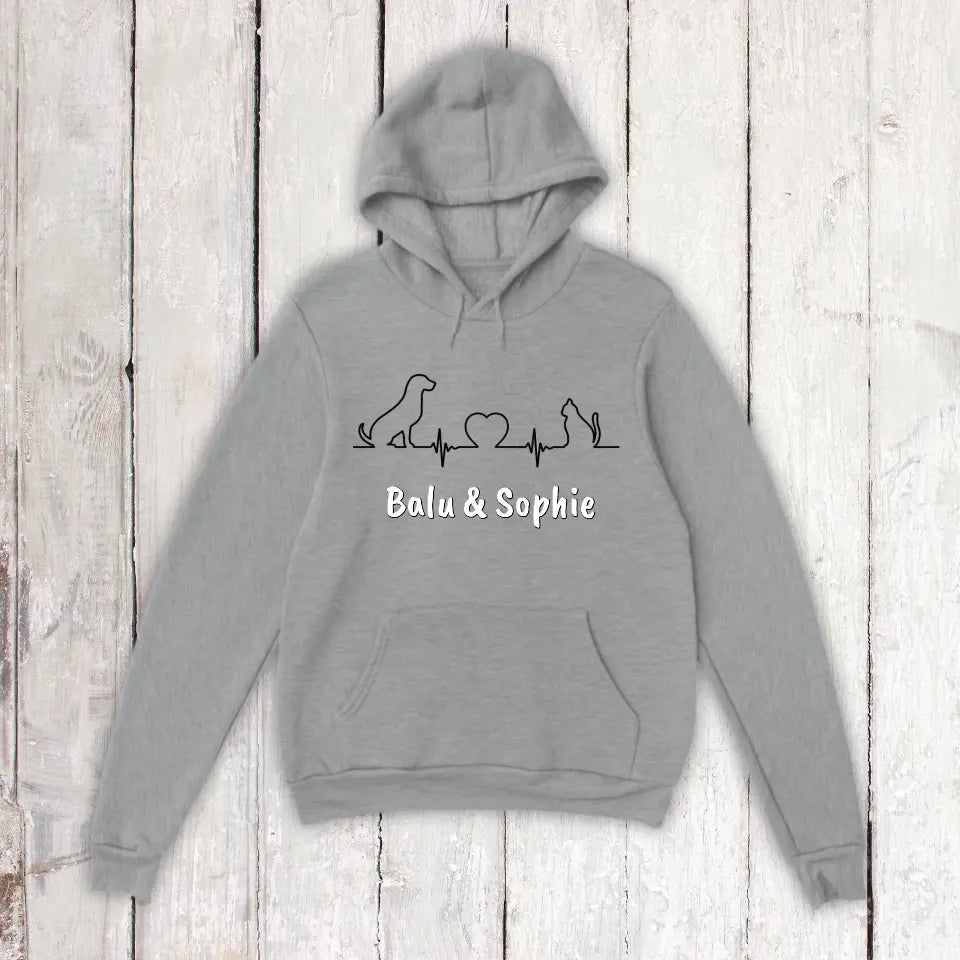 Herzschlag für Tiere - Individueller Unisex Hoodie