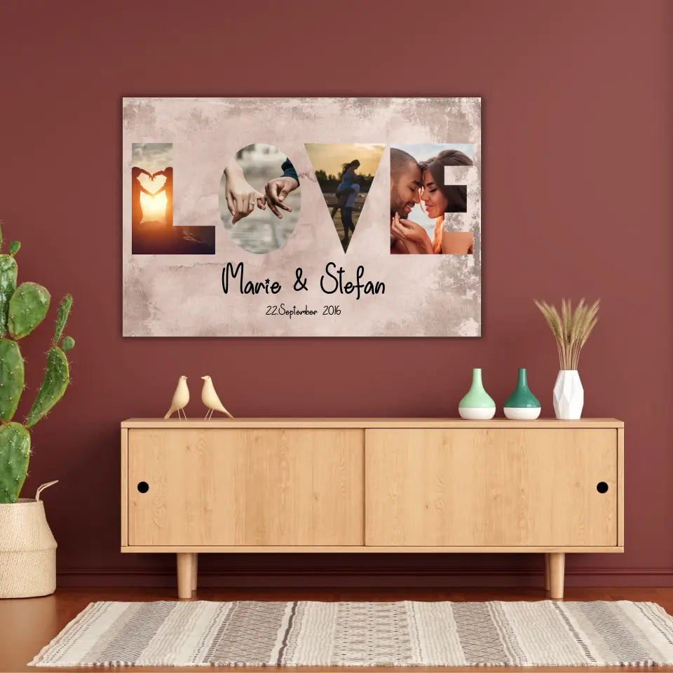 Foto Buchstaben - individuelle Fotoleinwand