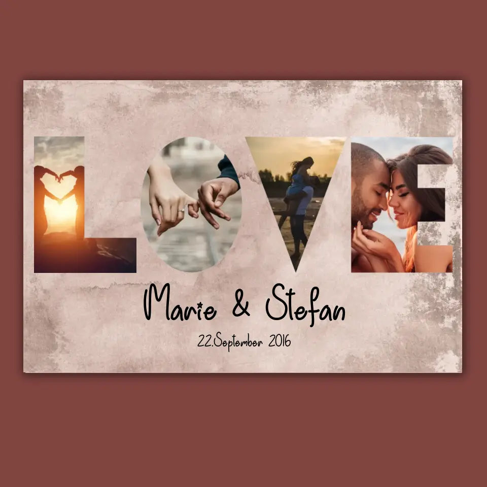 Foto Buchstaben - individuelle Fotoleinwand