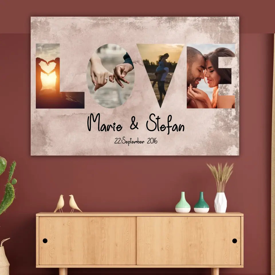 Foto Buchstaben - individuelle Fotoleinwand