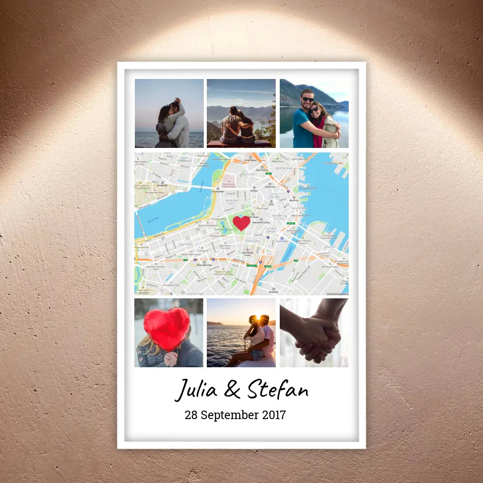 Foto und Ort Collage - Individuelle Fotolandkarte