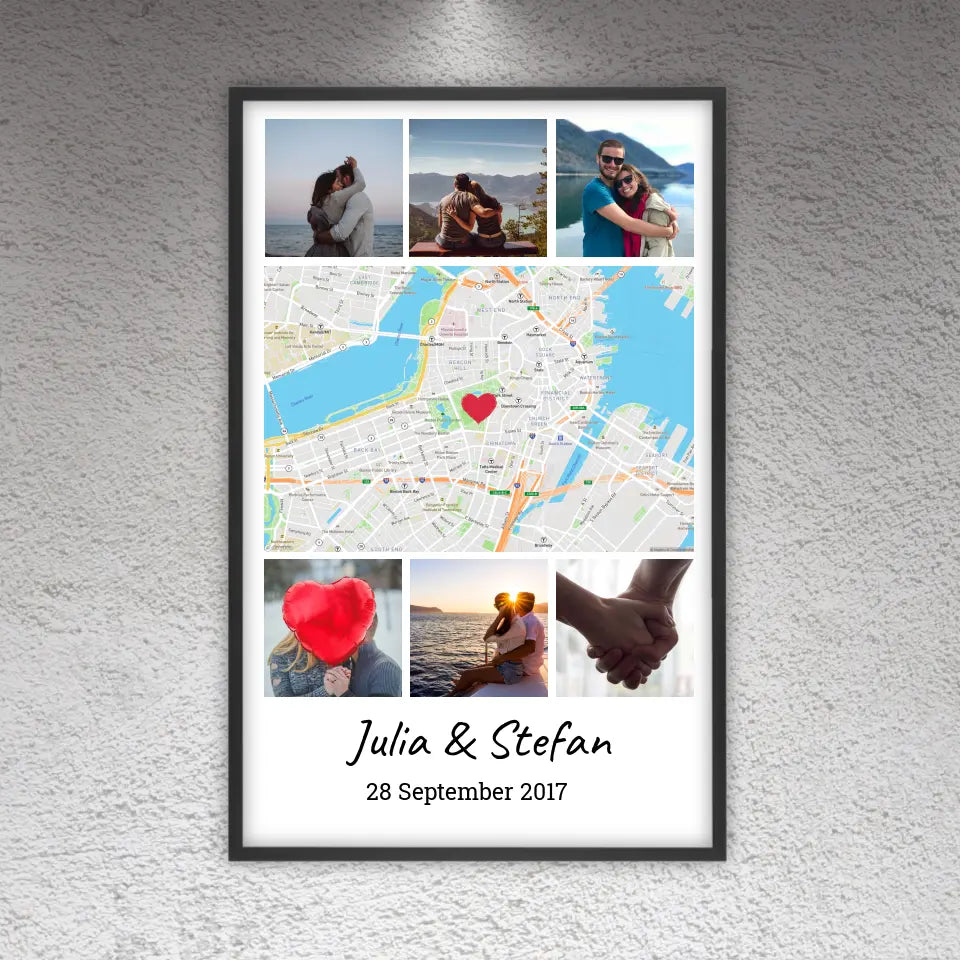 Foto und Ort Collage - Individuelle Fotolandkarte