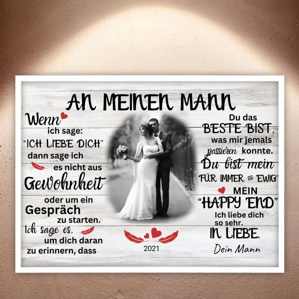 Mein Happy End (an sie oder ihn) - Paar Poster mit Rahmen