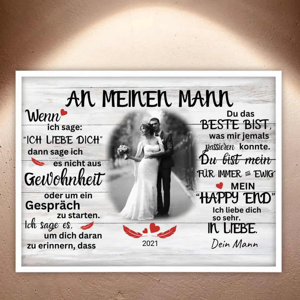 Mein Happy End (an sie oder ihn) - Paar Poster mit Rahmen