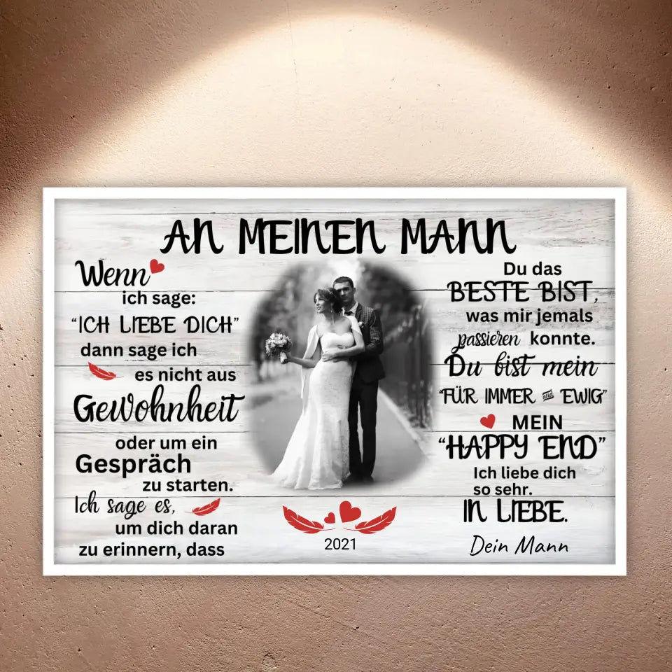 Mein Happy End (an sie oder ihn) - Paar Poster mit Rahmen