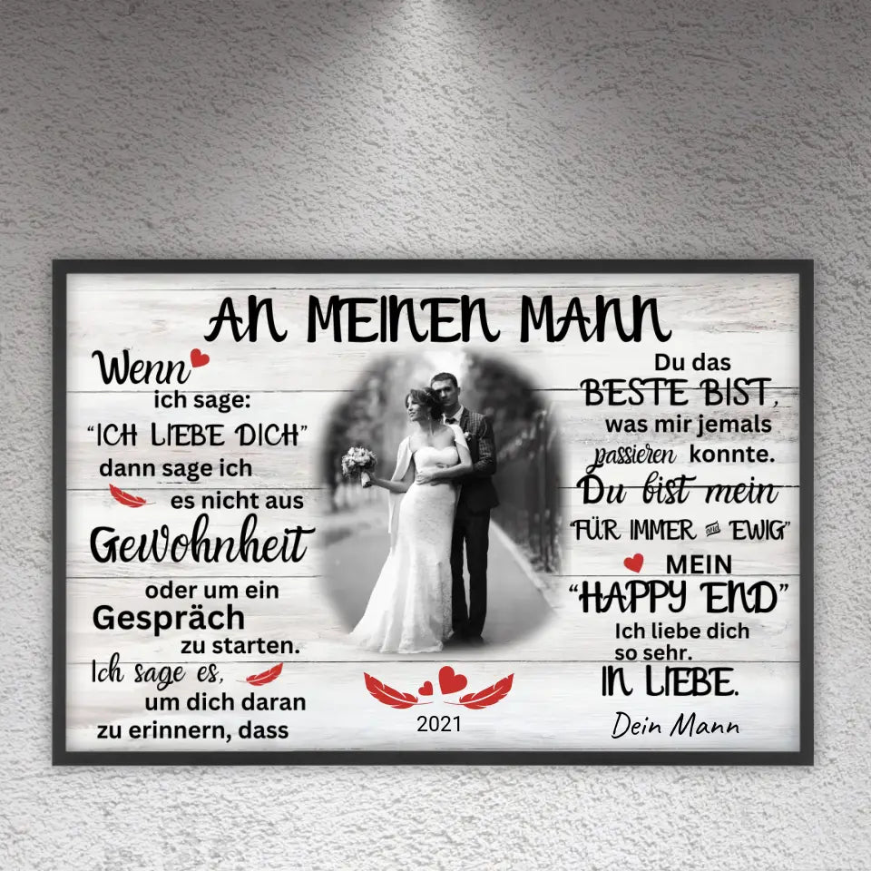 Mein Happy End (an sie oder ihn) - Paar Poster mit Rahmen
