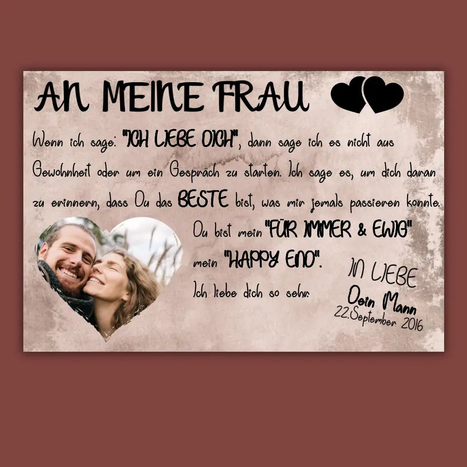 Mein Happy End (an sie oder ihn) - Paar Poster mit Rahmen
