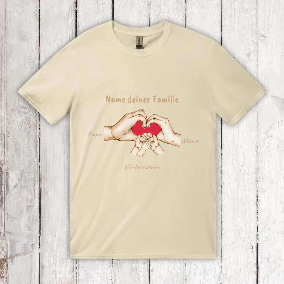 Hände mit bis zu 6 Kindern - Individuelles T-Shirt | Personalize Palace