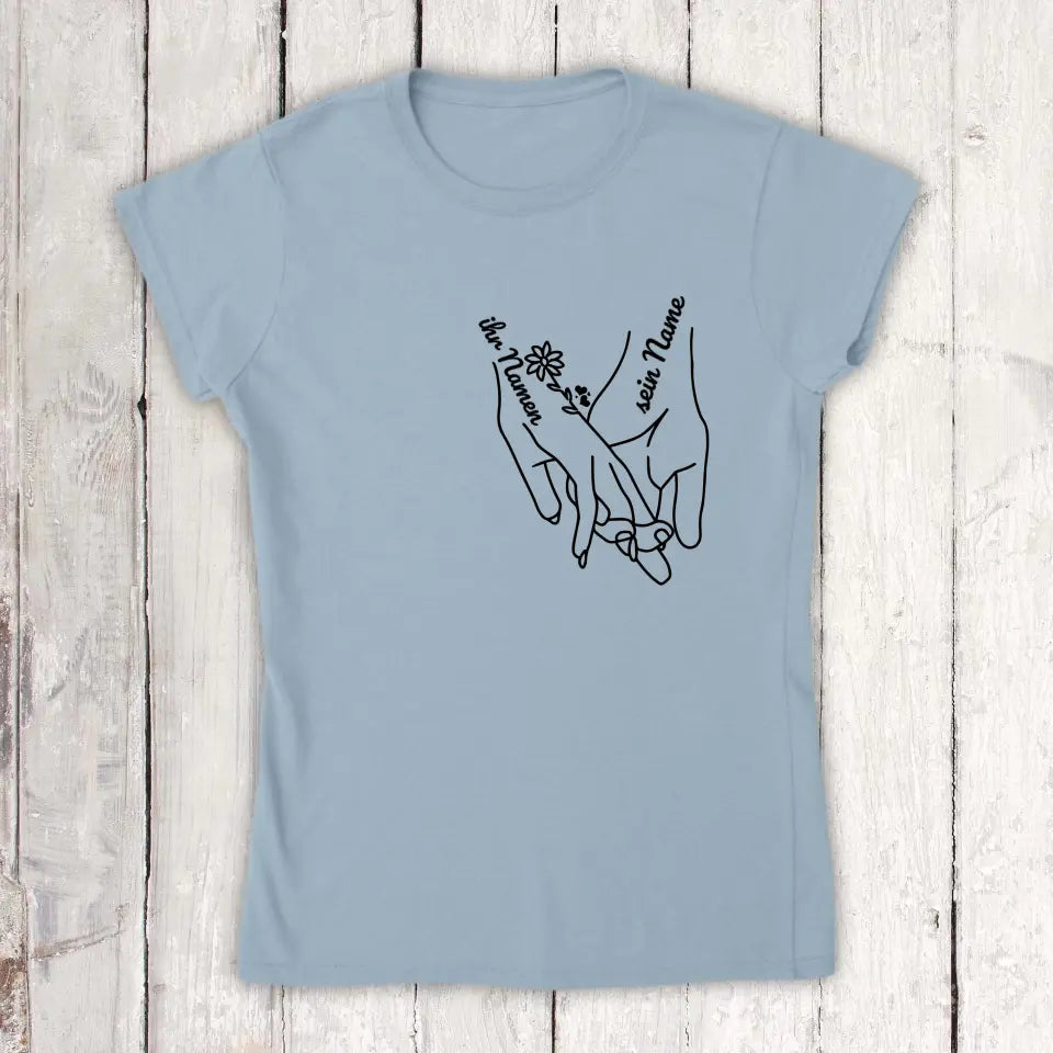 Hände der Liebe - Individuelles Paar T-Shirt