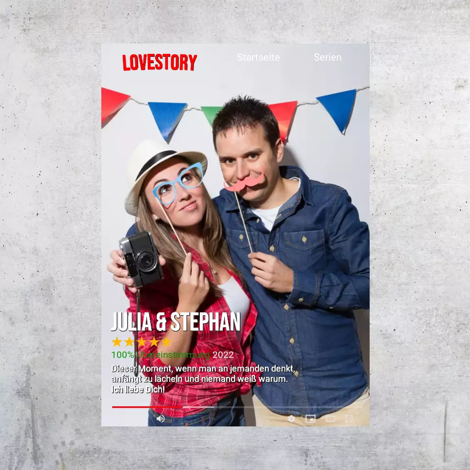 Seriencover à la Netflix - Individuelles Poster mit Galerierrahmen