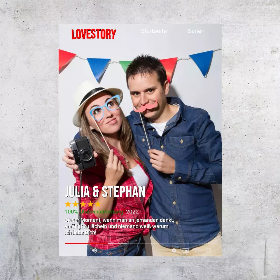 Seriencover à la Netflix - Individuelles Poster mit Galerierrahmen