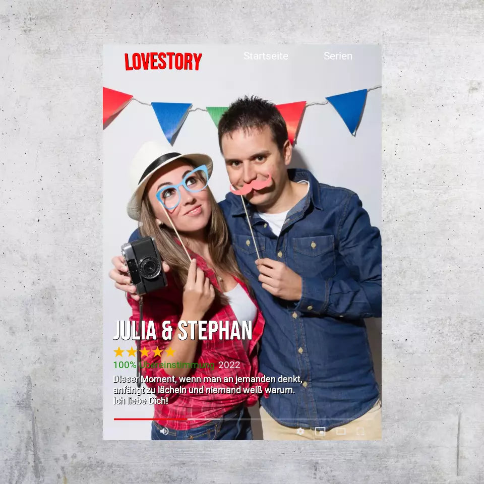 Seriencover à la Netflix - Individuelles Poster mit Galerierrahmen