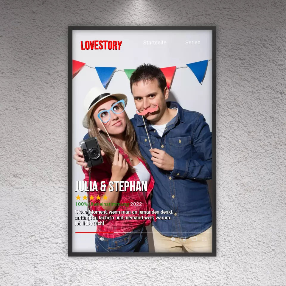 Seriencover à la Netflix - Individuelles Poster mit Galerierrahmen