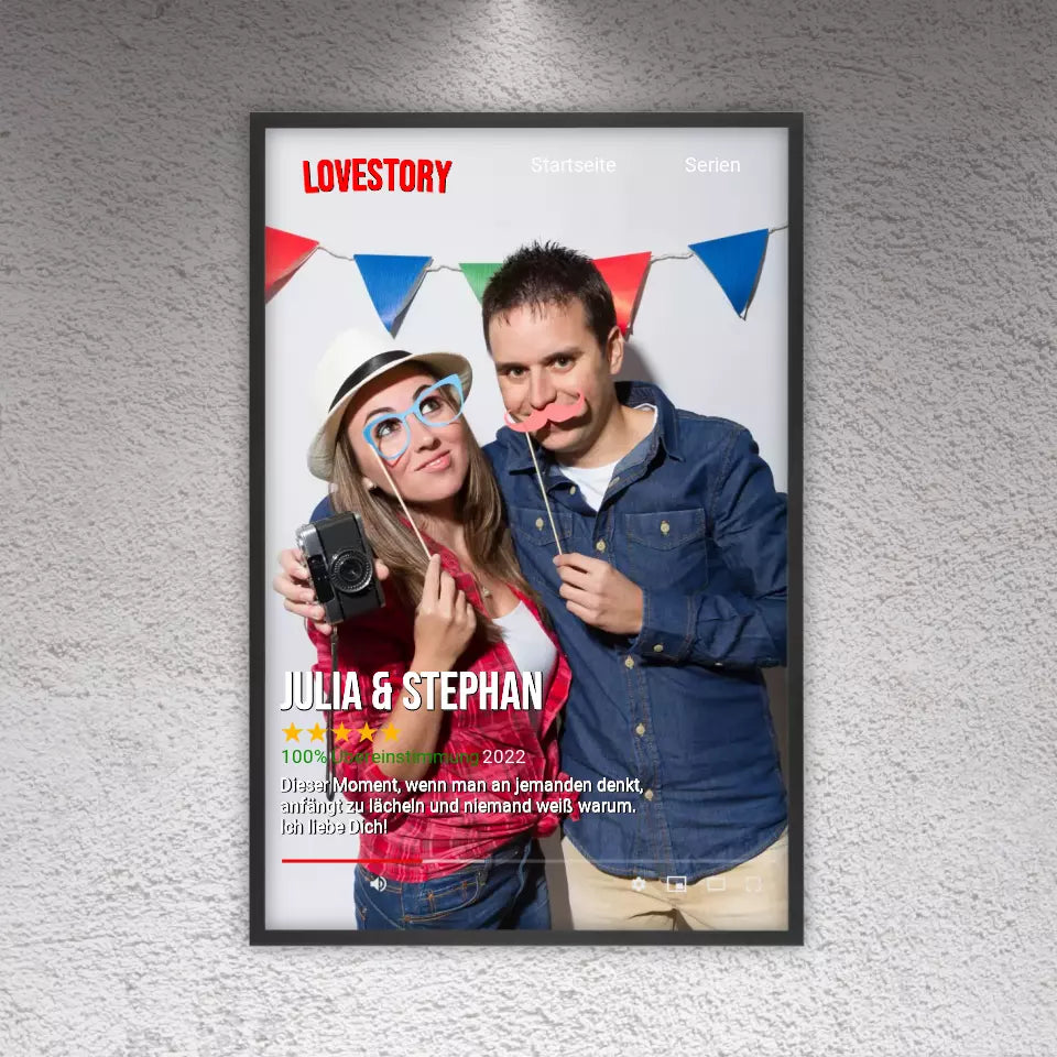Seriencover à la Netflix - Individuelles Poster mit Galerierrahmen