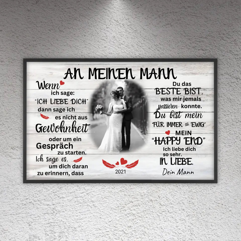 Mein Happy End (an sie oder ihn) - Paar Poster mit Rahmen