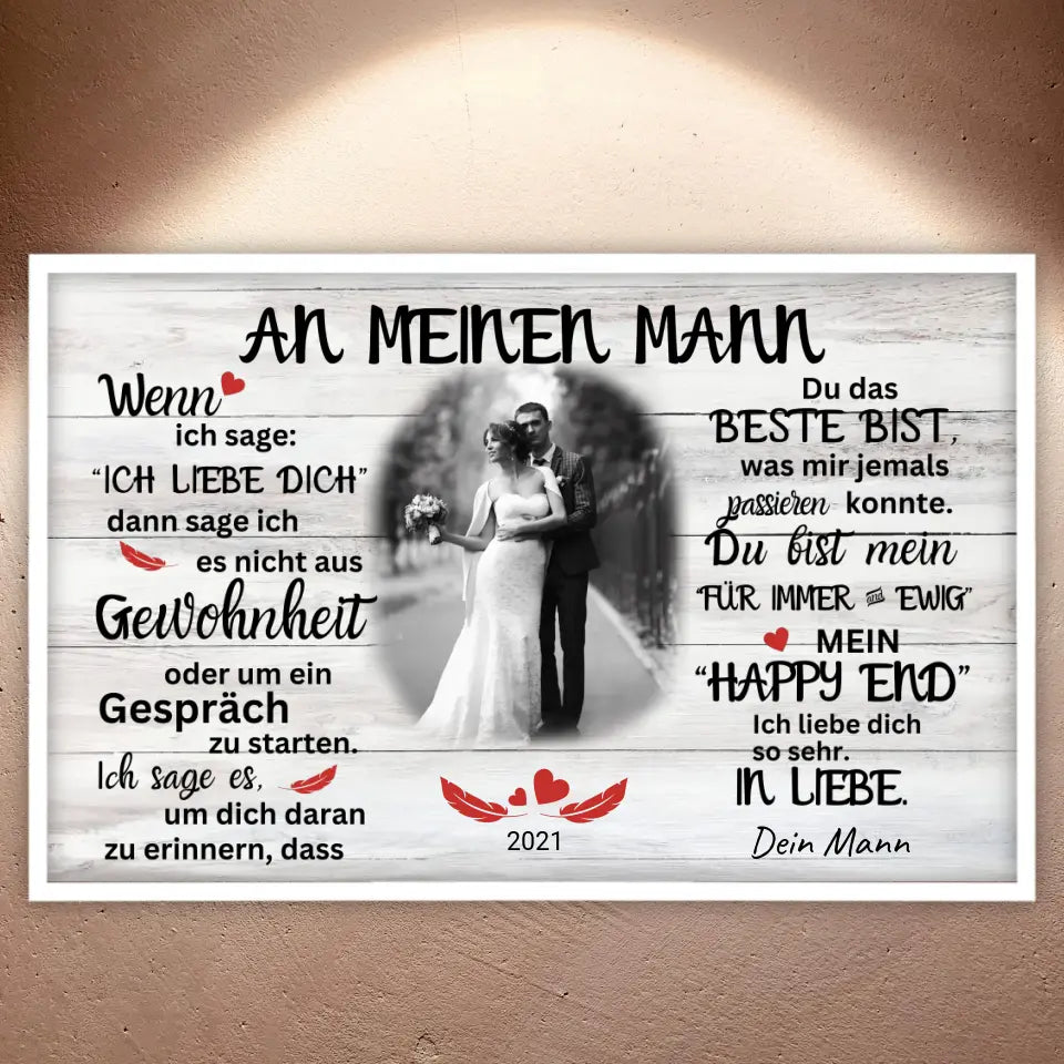 Mein Happy End (an sie oder ihn) - Paar Poster mit Rahmen