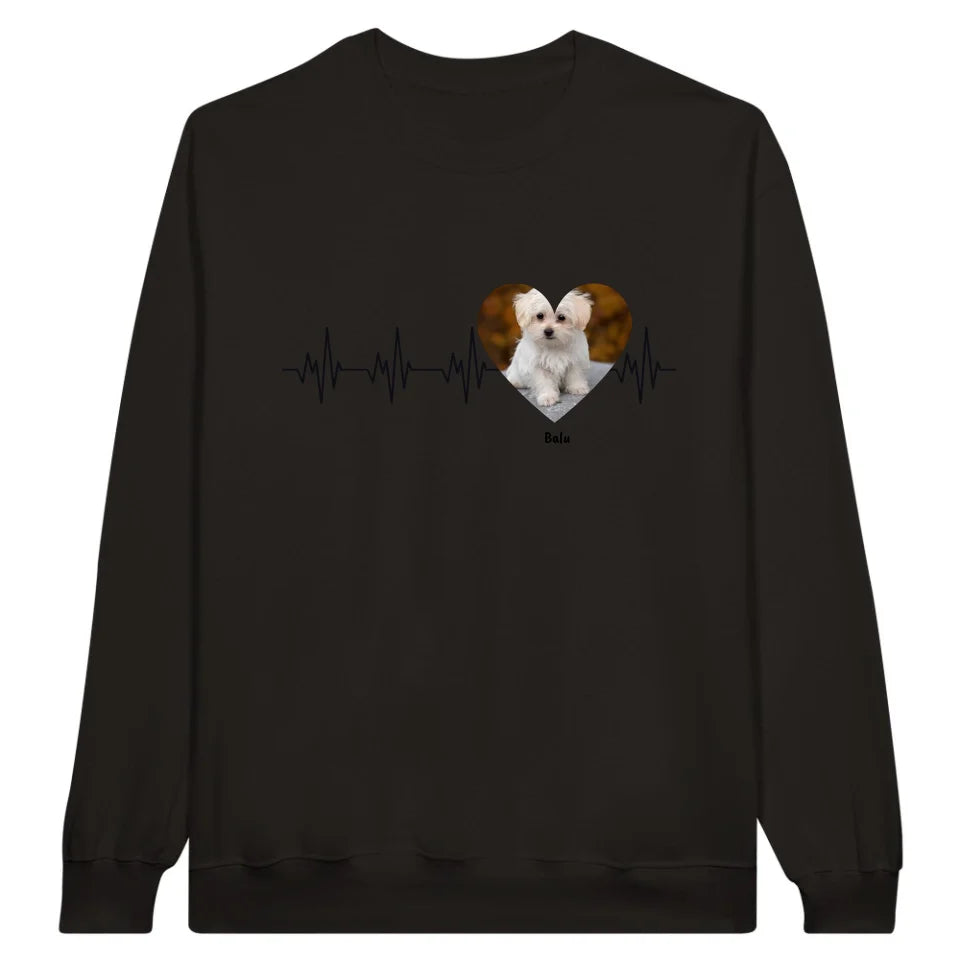 Herzschlag mit Foto - Individueller Hoodie
