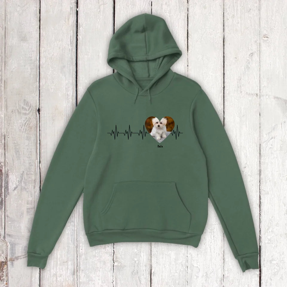 Herzschlag mit Foto - Individueller Hoodie