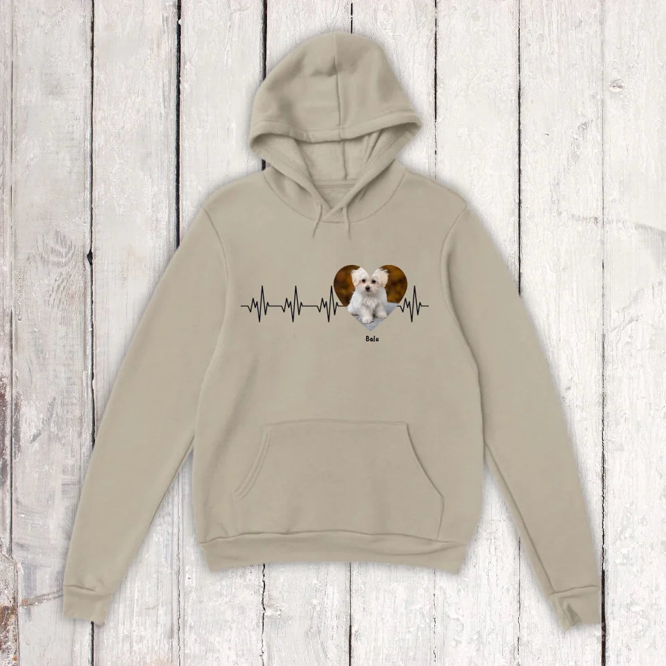 Herzschlag mit Foto - Individueller Hoodie