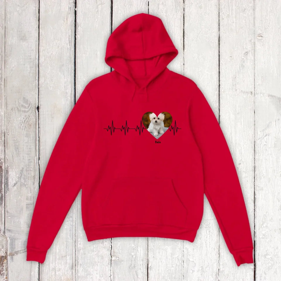 Herzschlag mit Foto - Individueller Hoodie